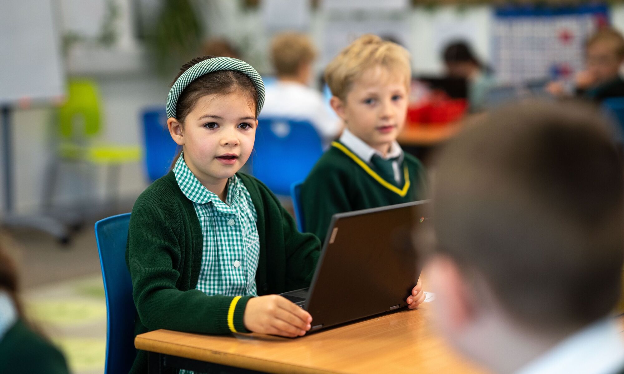 Smarden primary pupil with vegetables